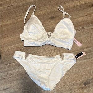 Victoria's Secret White Bikini with Gold Accent